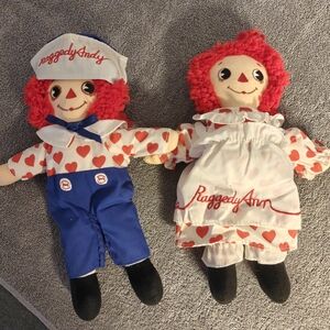Raggedy Ann and Andy Dolls with Red Hair